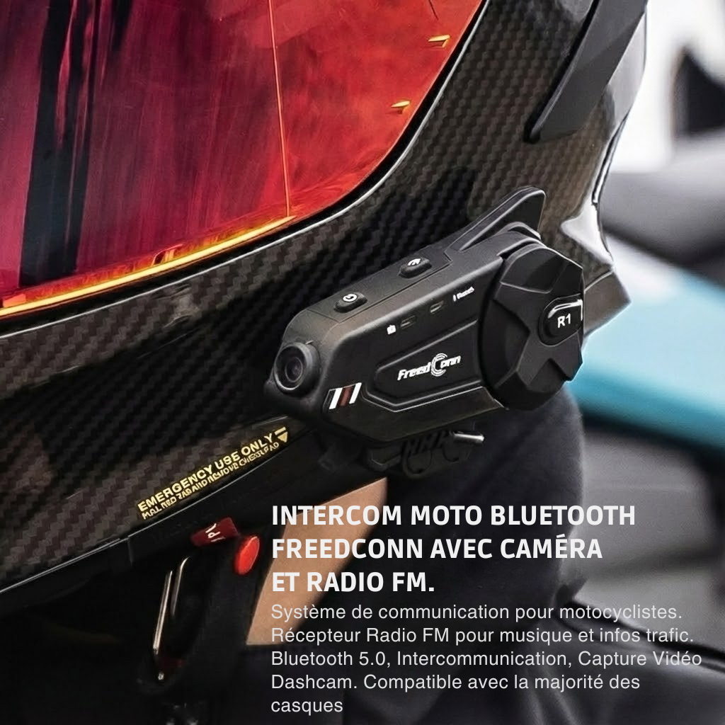 Intercom Moto Freedconn R1 Plus – Caméra 1080P | Motorz Legacy