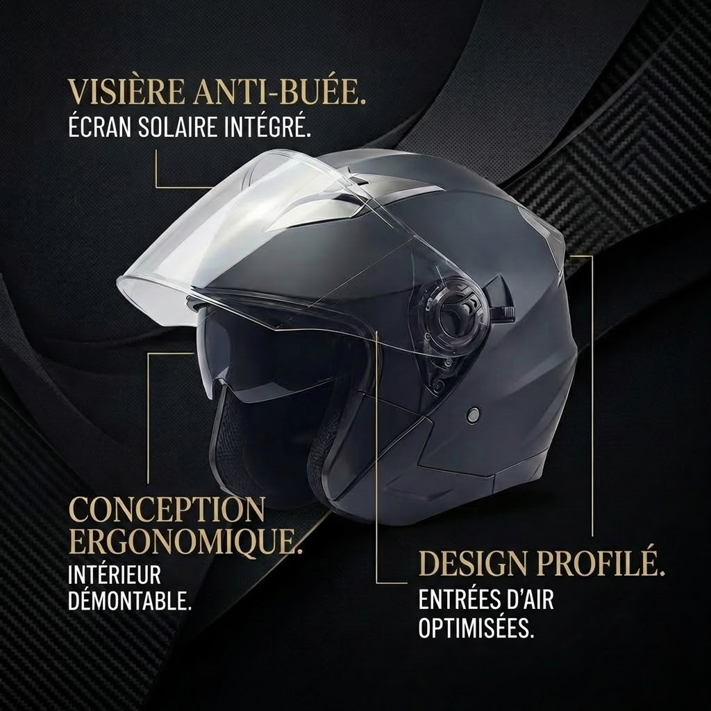 Casque Moto Jet Urbain "Aero" Double Écran | Motorz Legacy