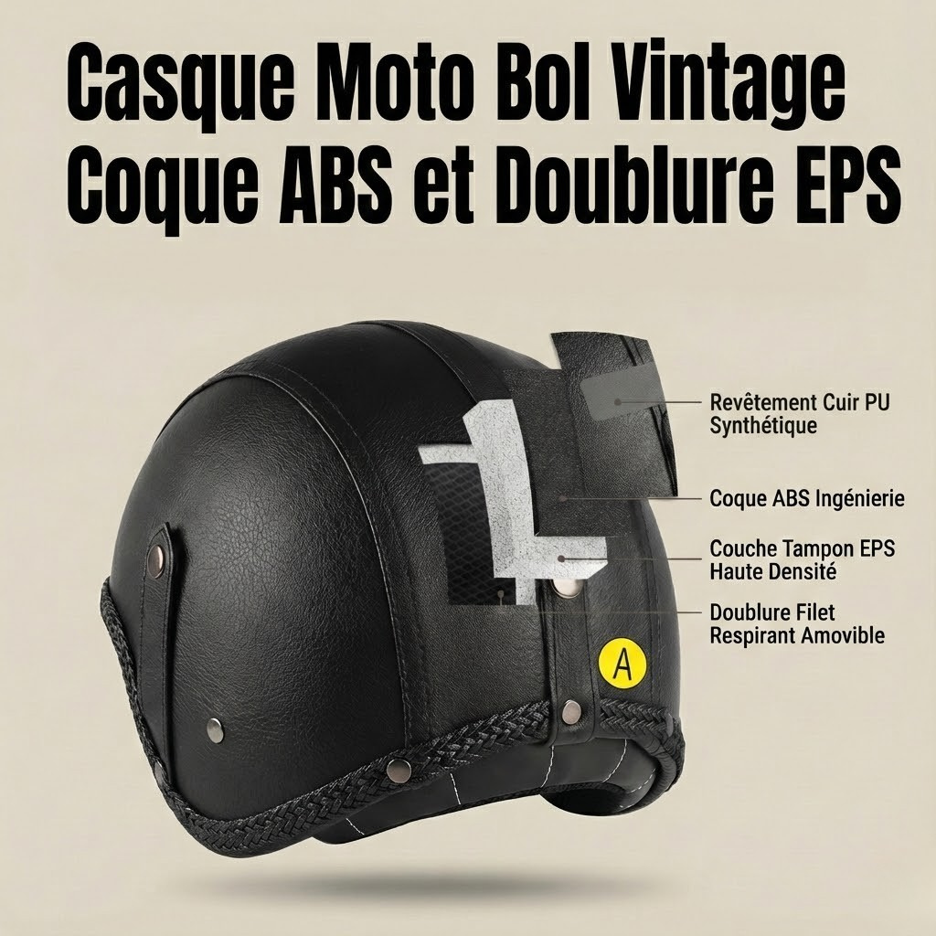 Casque Jet Vintage V-Retro Leather Edition | Motorz Legacy
