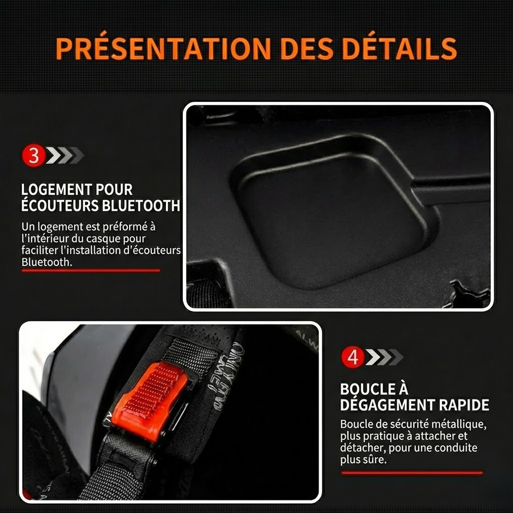 Casque Intégral Steel Red QIKE | Motorz Legacy