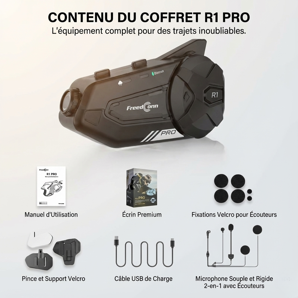 Intercom moto FreedConn R1 Pro caméra 2K - caméra