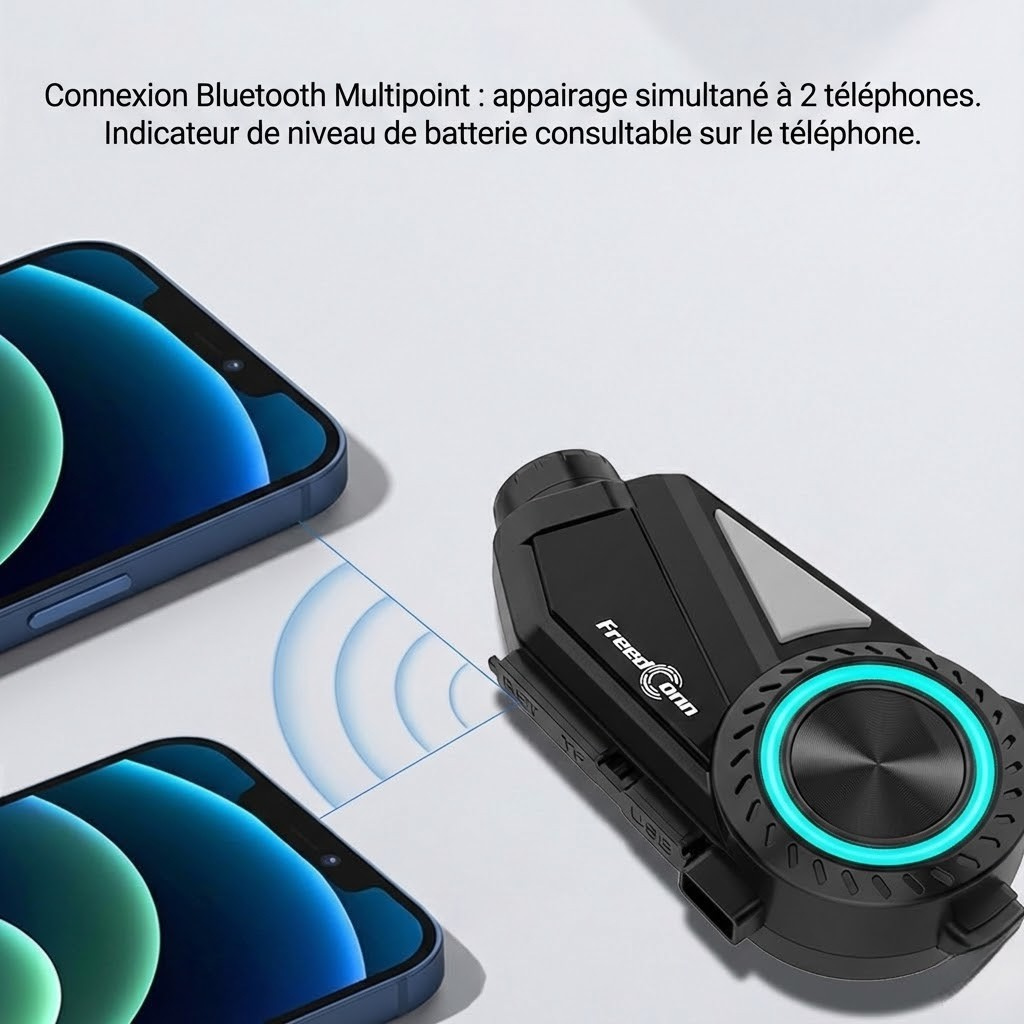 Intercom Moto Caméra FreedConn R3 Pro – Vidéo 2K | Motorz Legacy
