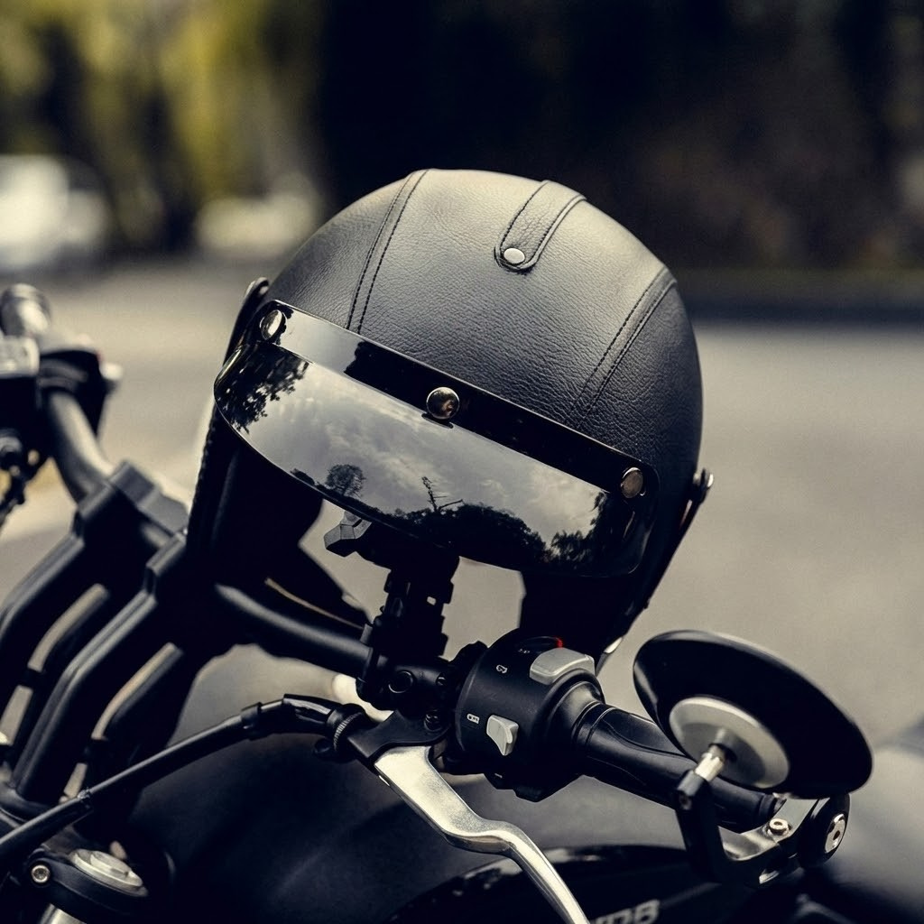 Casque Jet Vintage V-Retro Leather Edition | Motorz Legacy