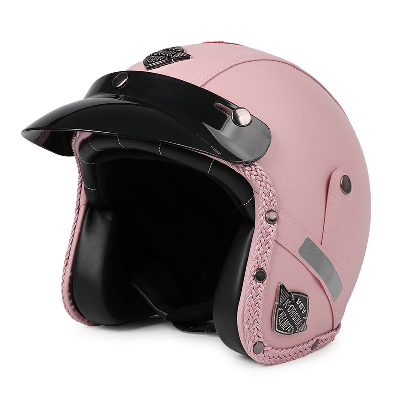 Casque Jet Vintage V-Retro Leather Edition | Motorz Legacy