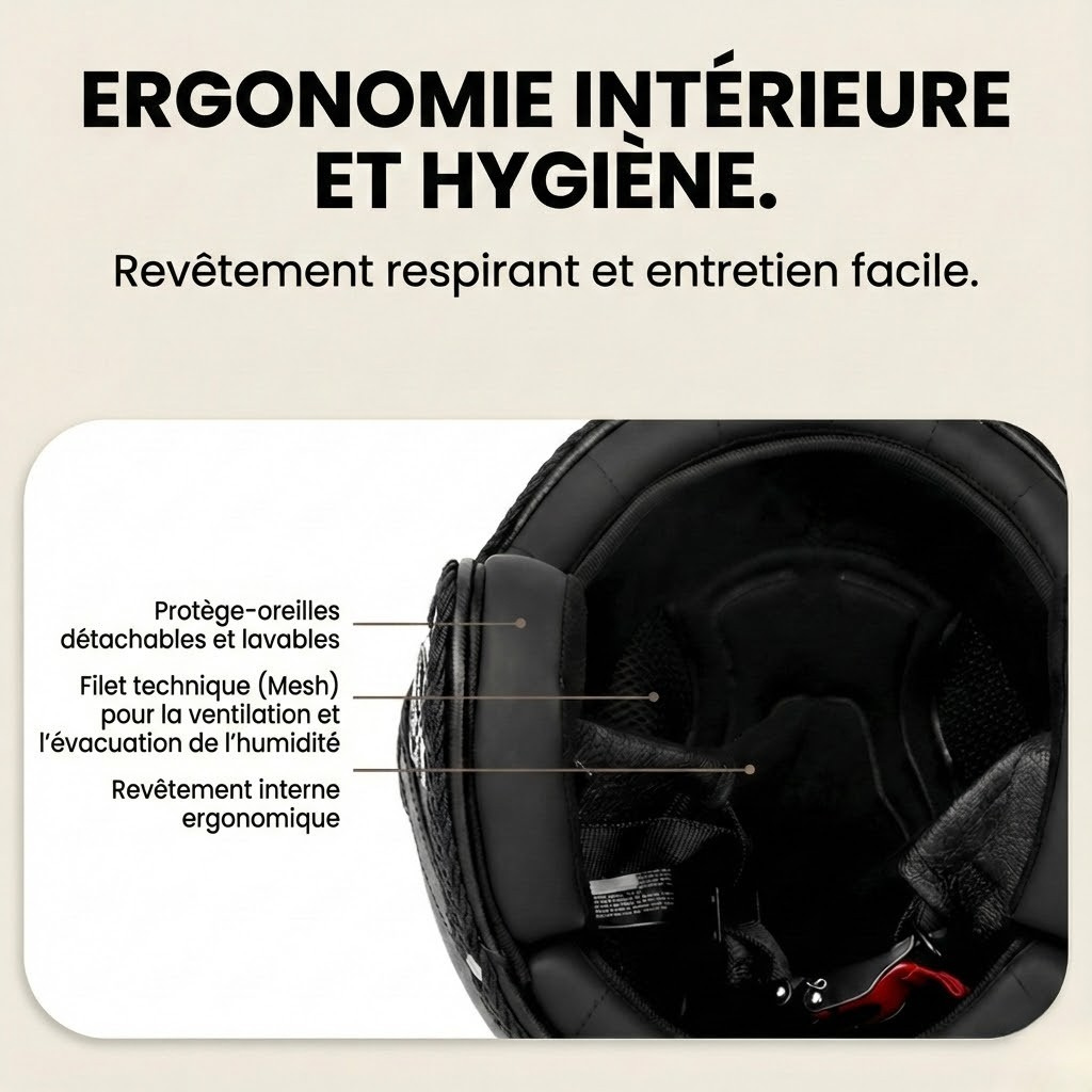 Casque Jet Vintage V-Retro Leather Edition | Motorz Legacy
