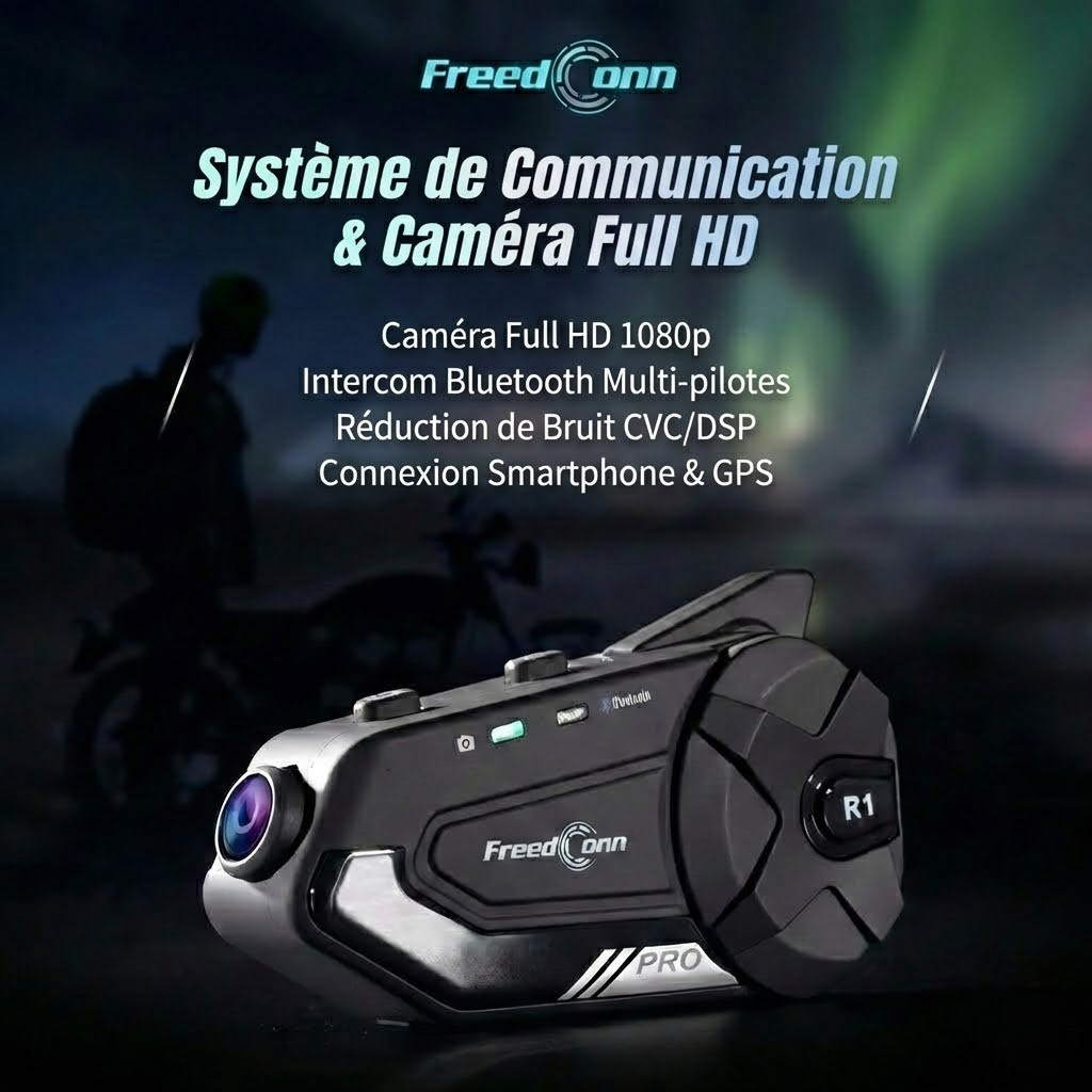Intercom Moto FreedConn R1 Pro – Caméra 2K | Motorz Legacy