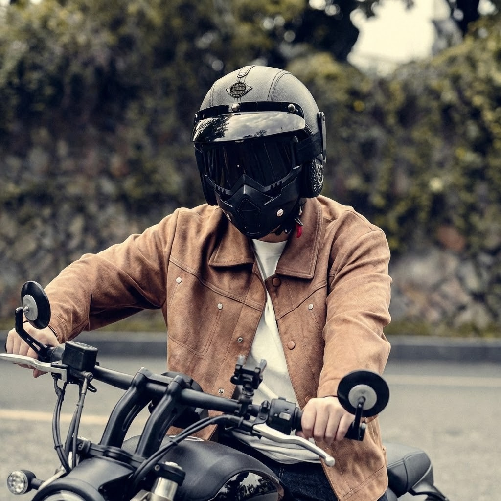 Casque Jet Vintage V-Retro Leather Edition | Motorz Legacy