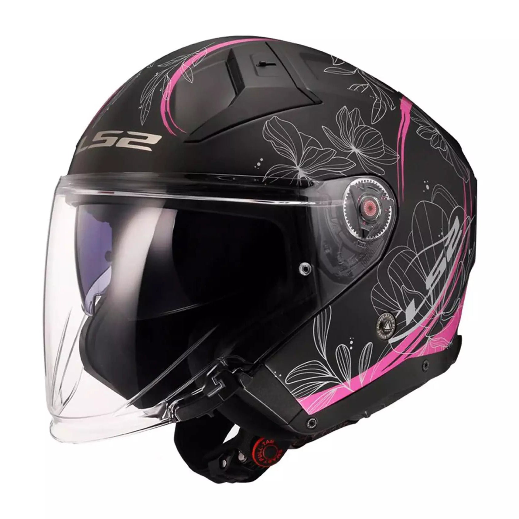 Casque Jet LS2 Infinity II Spring Noir Rose (OF603) | Motorz Legacy