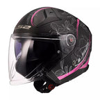 Casque Jet LS2 Infinity II Spring Noir Rose (OF603) | Motorz Legacy - 1