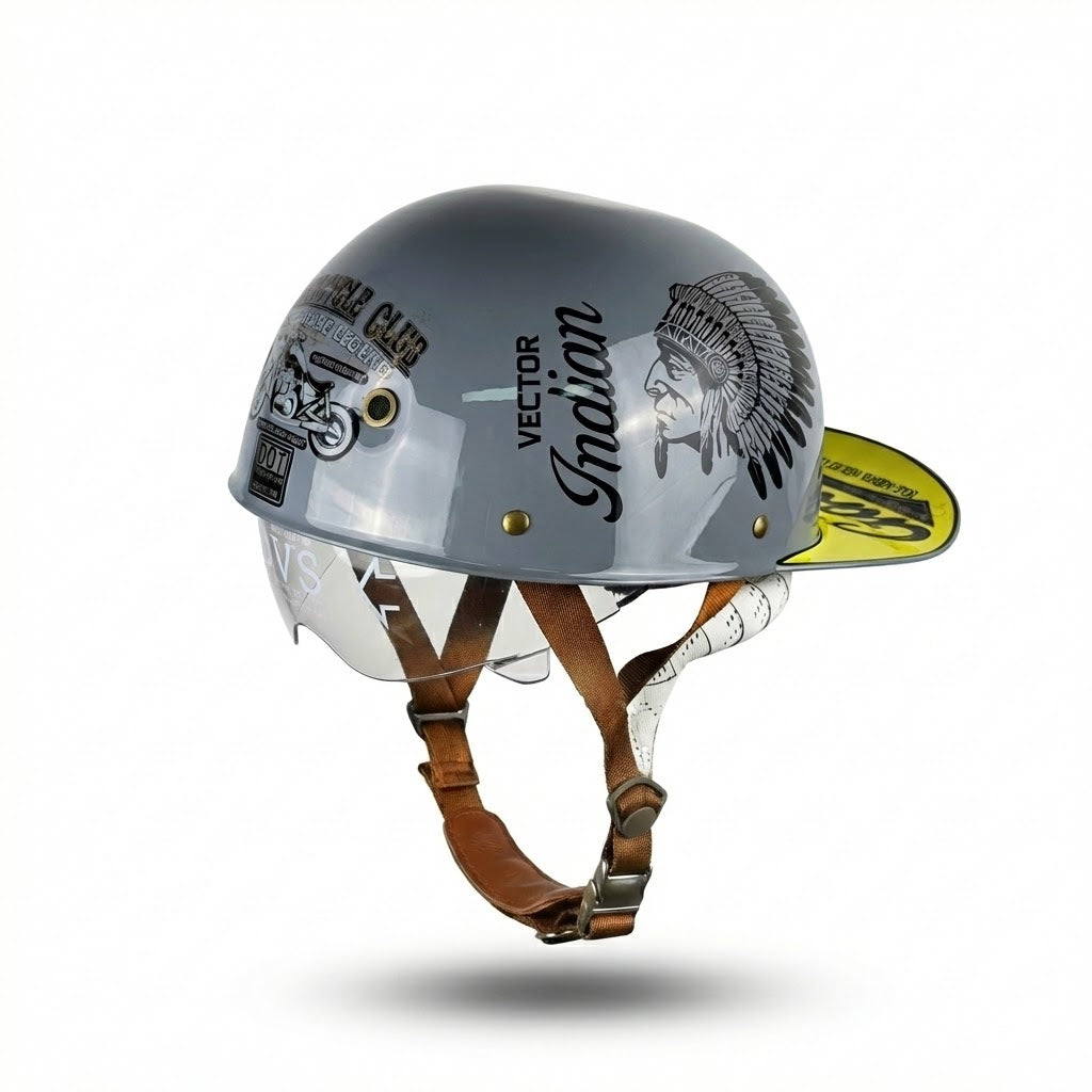 Casque Bol Moto Vintage Style Casquette – Carat Custom | Motorz Legacy