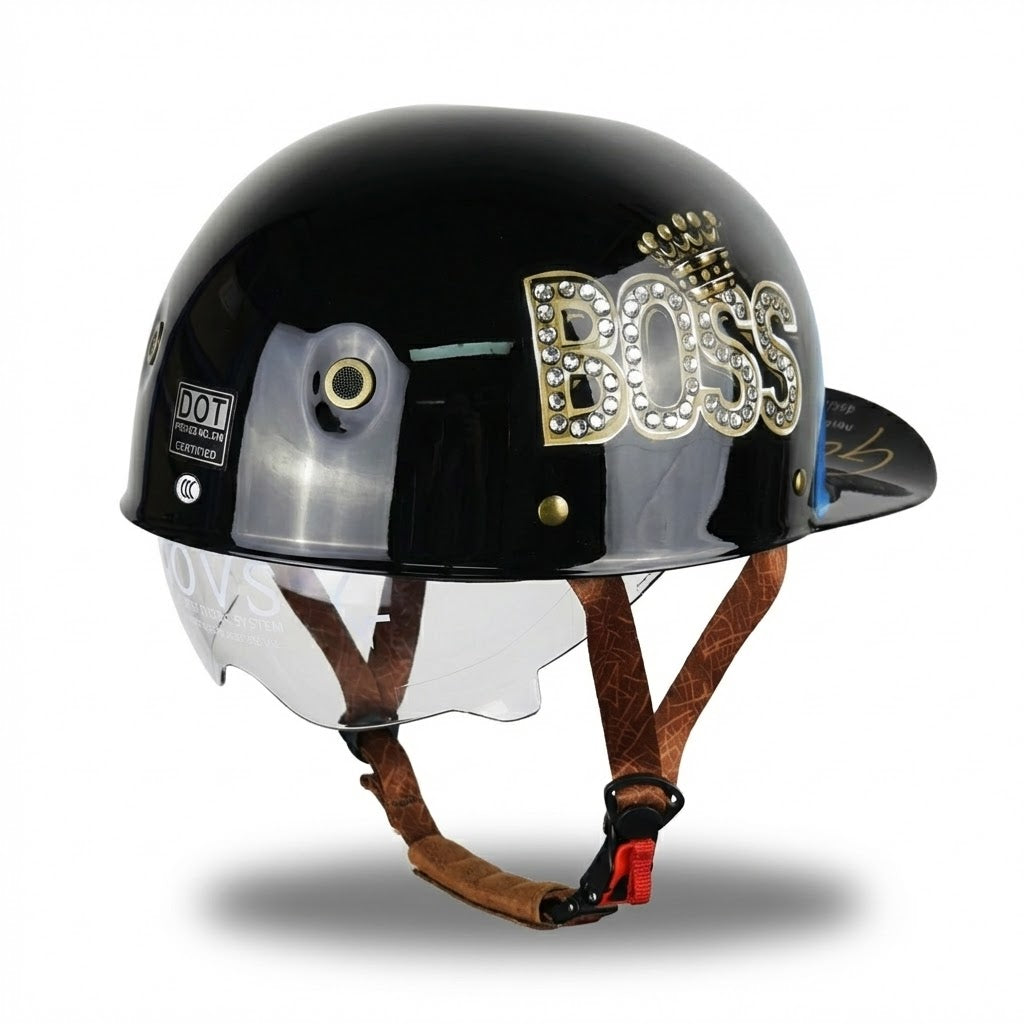 Casque Bol Moto Vintage Style Casquette – Carat Custom | Motorz Legacy
