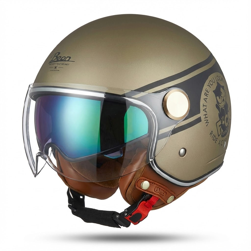 Casque Jet Vintage Icon Beon | Motorz Legacy