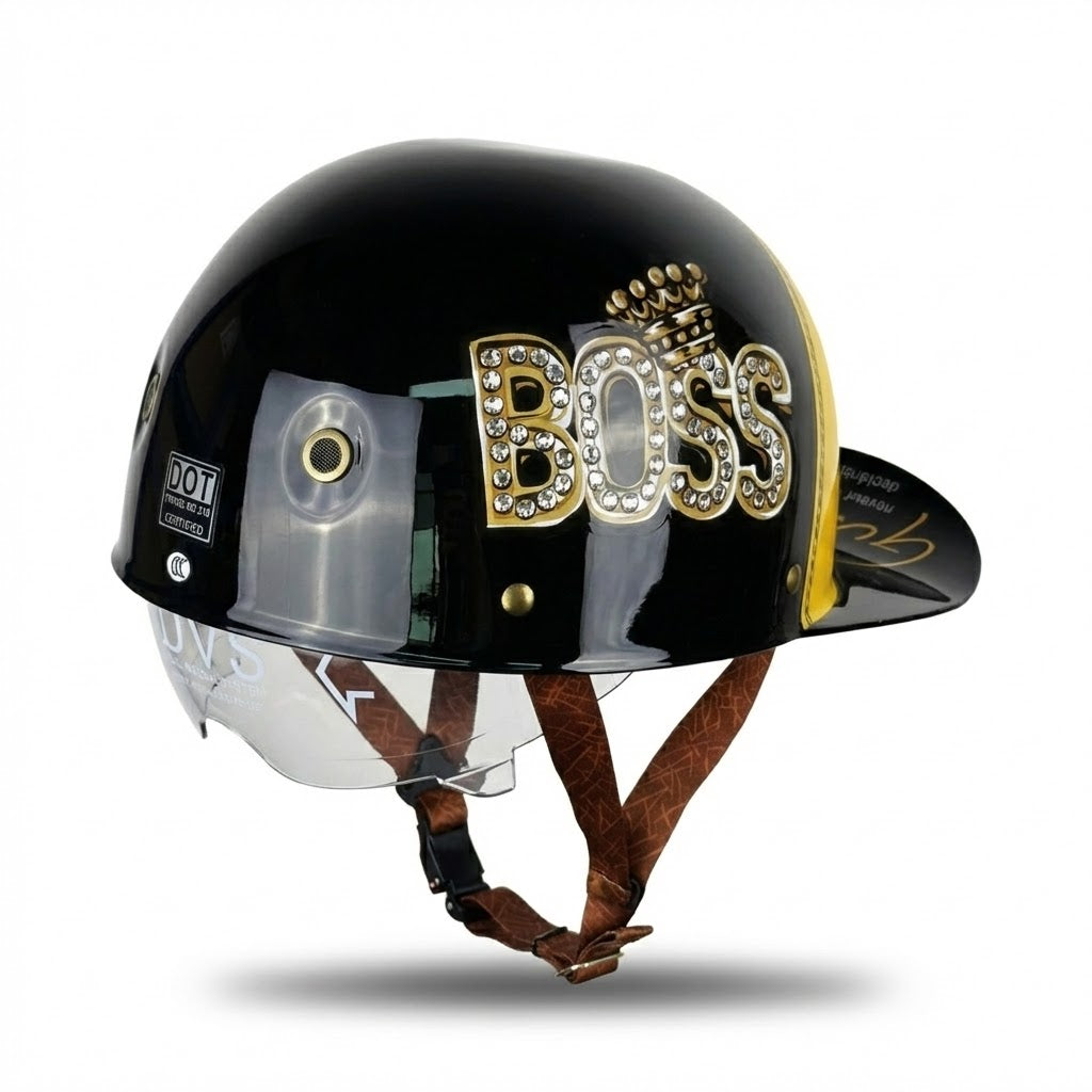 Casque Bol Moto Vintage Style Casquette – Carat Custom | Motorz Legacy