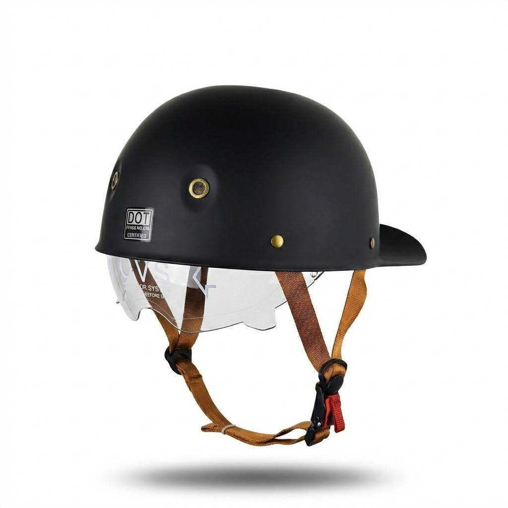 Casque Bol Moto Vintage Style Casquette – Carat Custom | Motorz Legacy