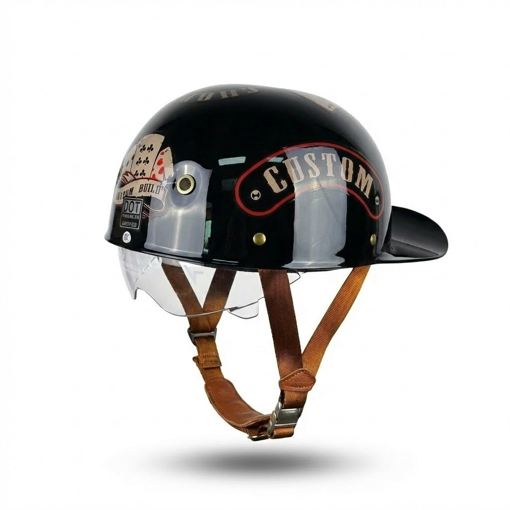 Casque Bol Moto Vintage Style Casquette – Carat Custom | Motorz Legacy