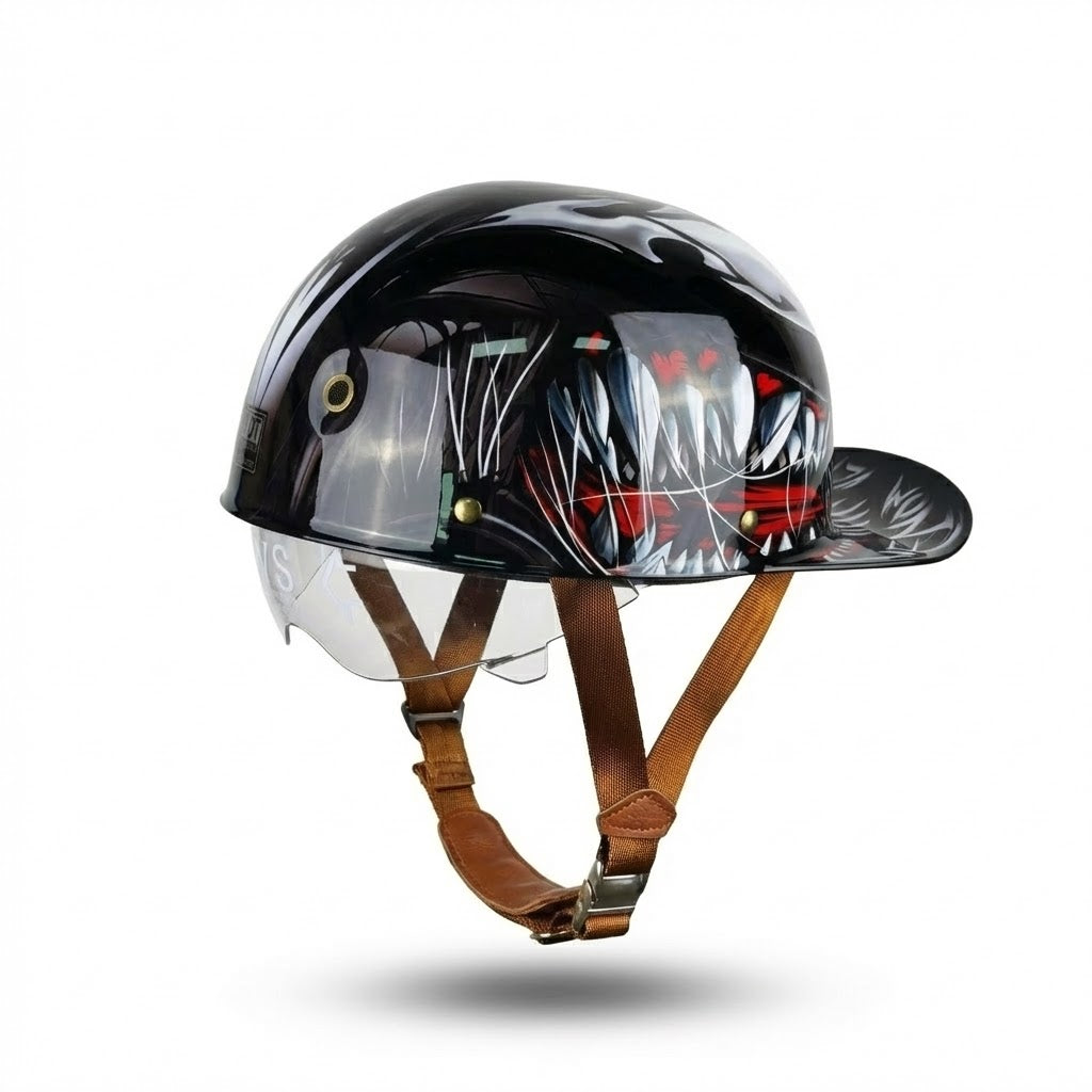 Casque Bol Moto Vintage Style Casquette – Carat Custom | Motorz Legacy