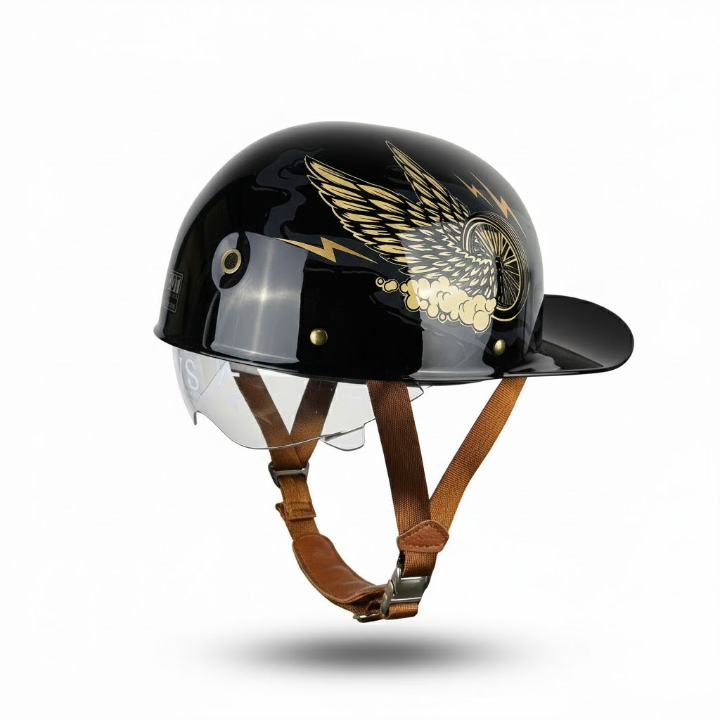 Casque Bol Moto Vintage Style Casquette – Carat Custom | Motorz Legacy