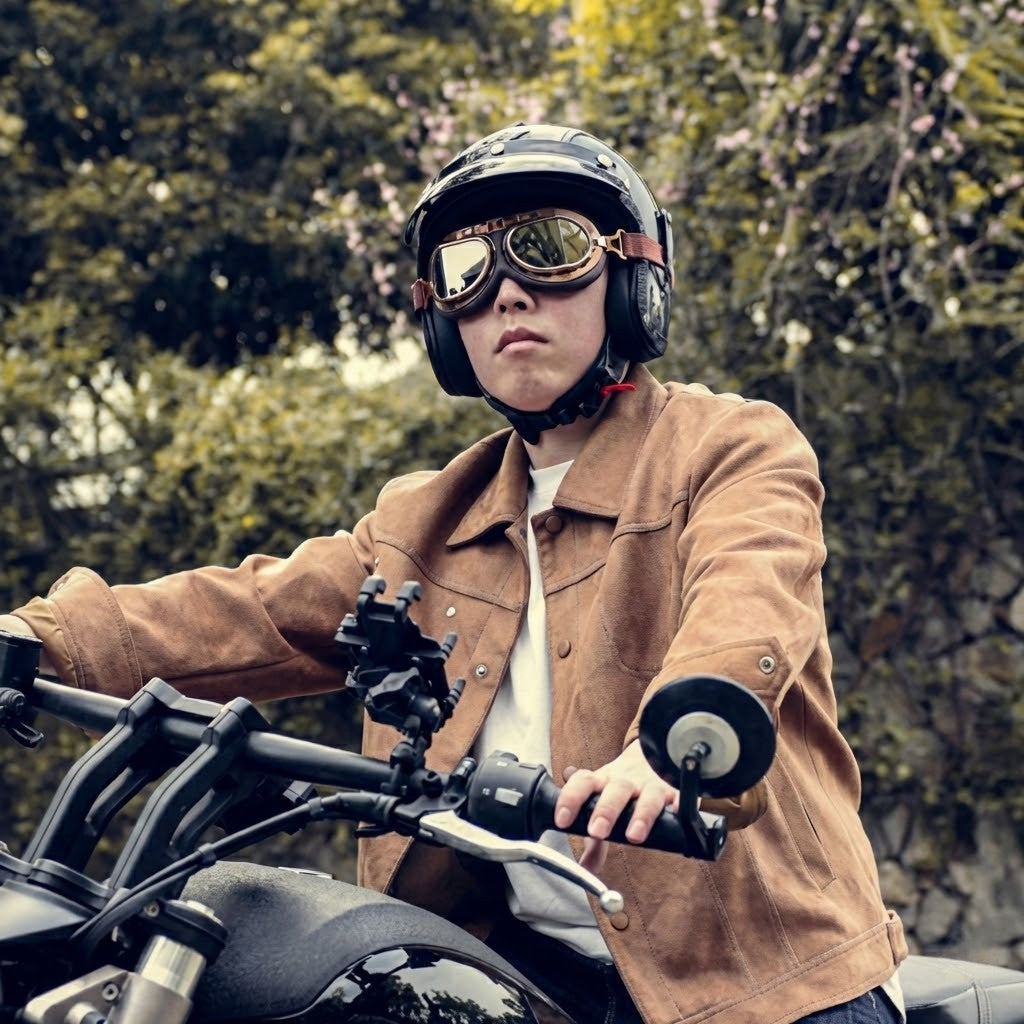 Casque Jet Vintage V-Retro Leather Edition | Motorz Legacy